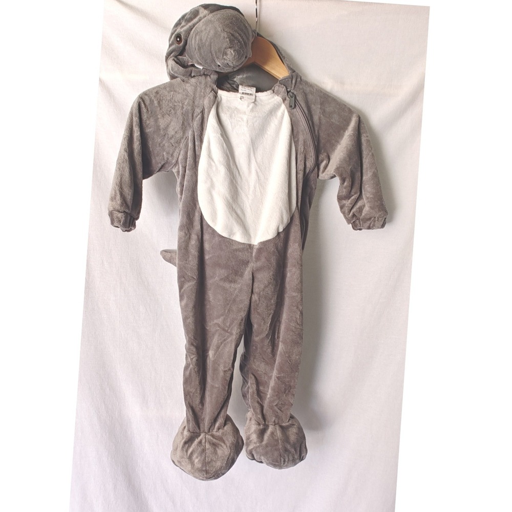 Target Shark Costume Grey Plush Full Body Jumpsuit Infant Baby Toddler 18-24M‎